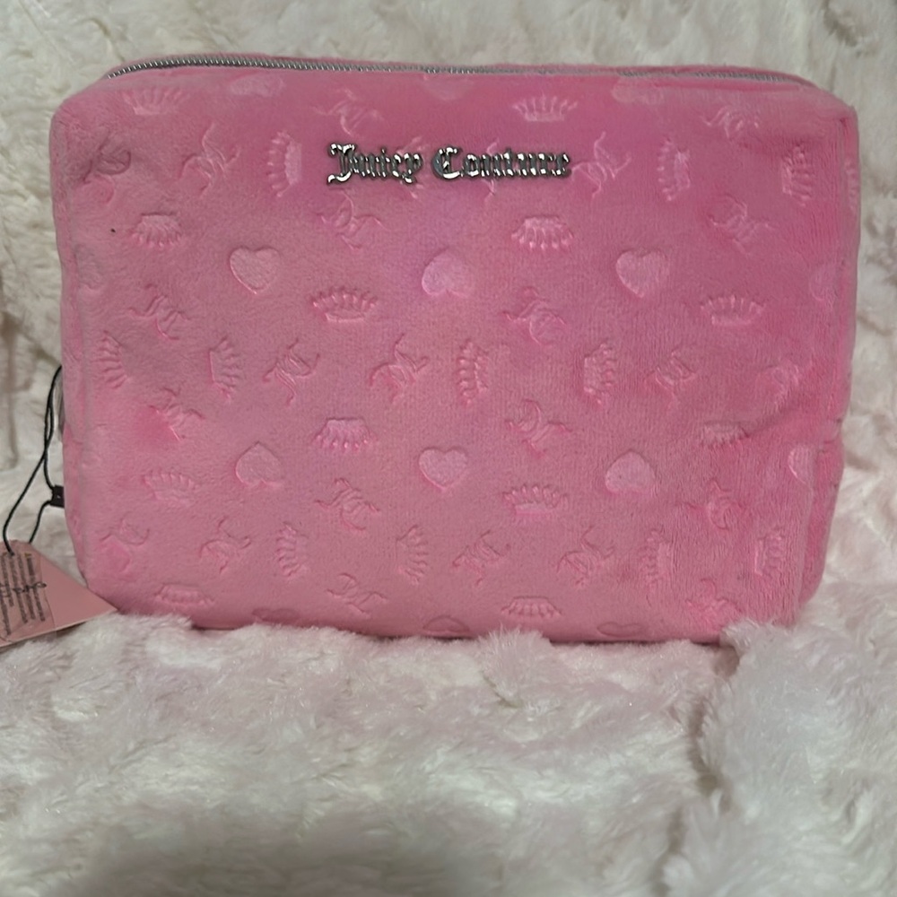 Juicy couture pink Velour makeup bag